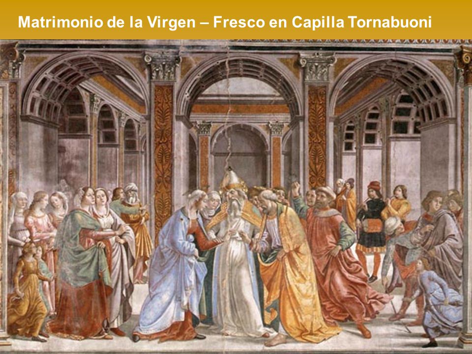 Matrimonio de la Virgen – Fresco en Capilla Tornabuoni