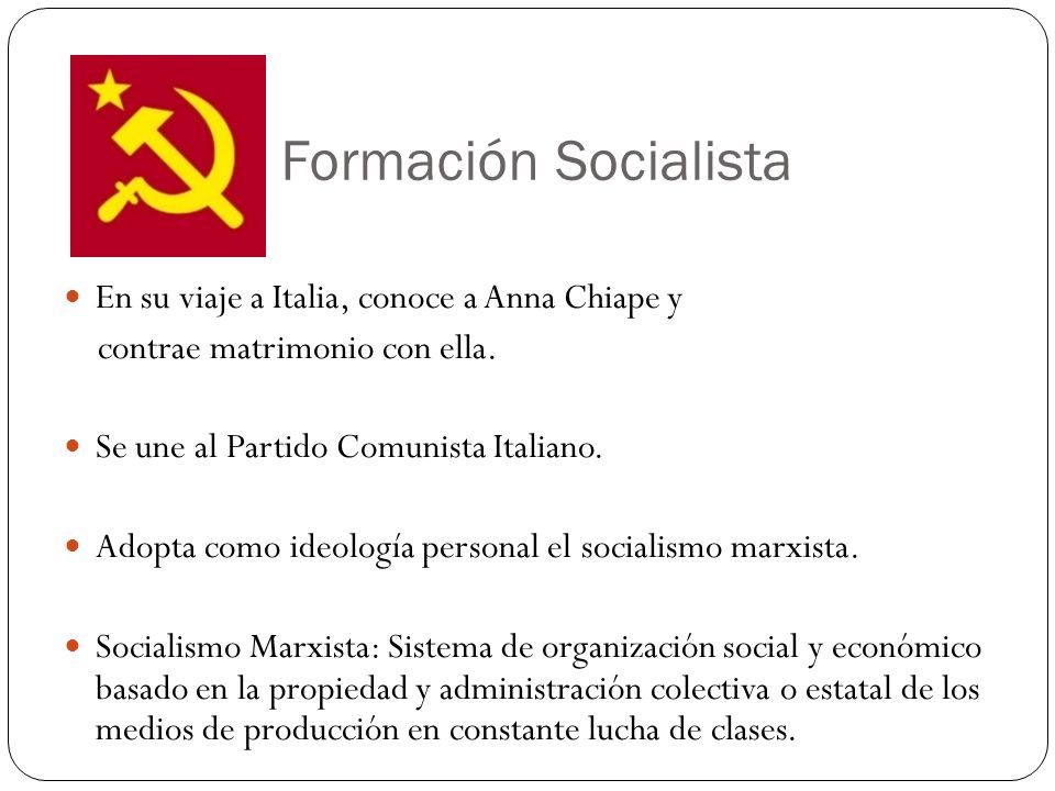 Formación Socialista En su viaje a Italia, conoce a Anna Chiape y