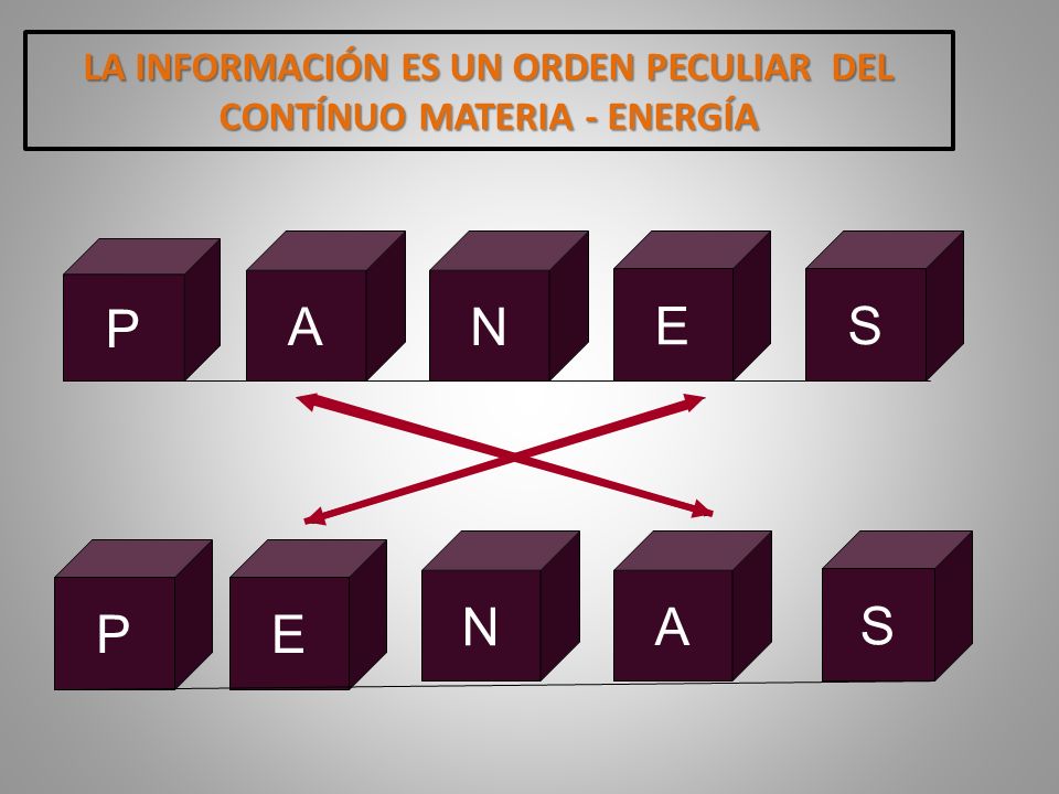 LA INFORMACIÓN ES UN ORDEN PECULIAR DEL CONTÍNUO MATERIA - ENERGÍA
