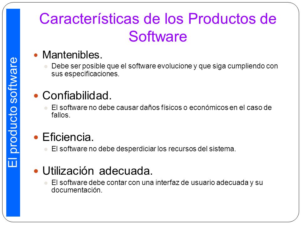 Características de los Productos de Software