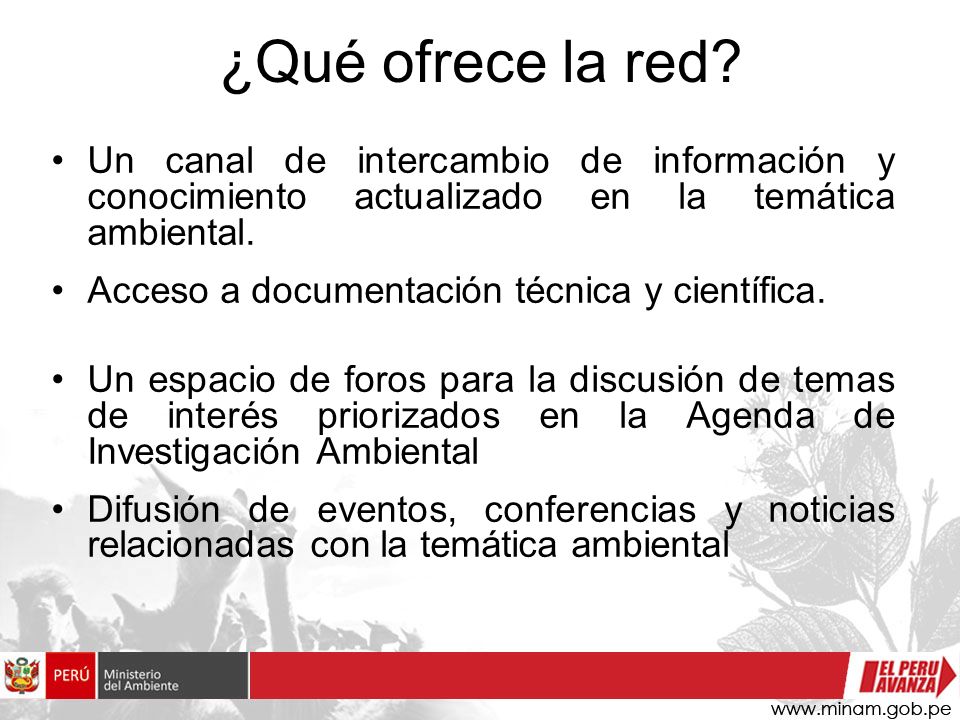 ¿Qué ofrece la red Un canal de intercambio de información y conocimiento actualizado en la temática ambiental.