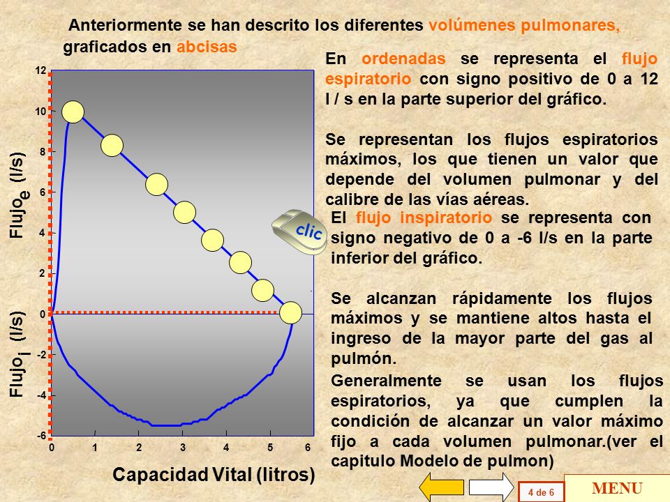Anteriormente se han descrito los diferentes volúmenes pulmonares, graficados en abcisas