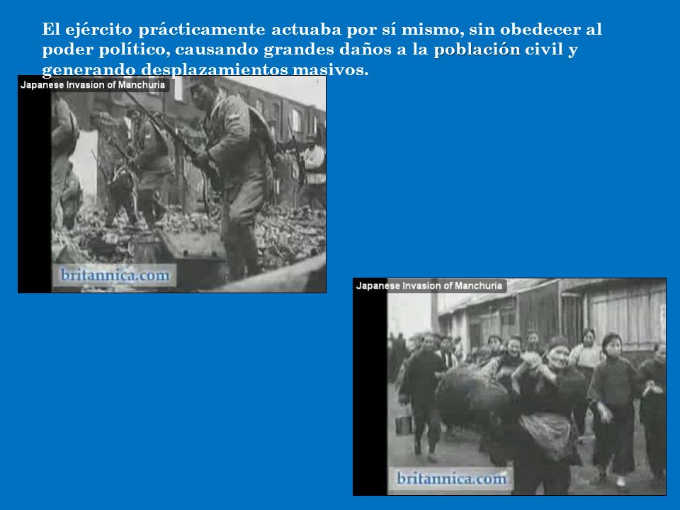 El ejército prácticamente actuaba por sí mismo, sin obedecer al poder político, causando grandes daños a la población civil y generando desplazamientos masivos.