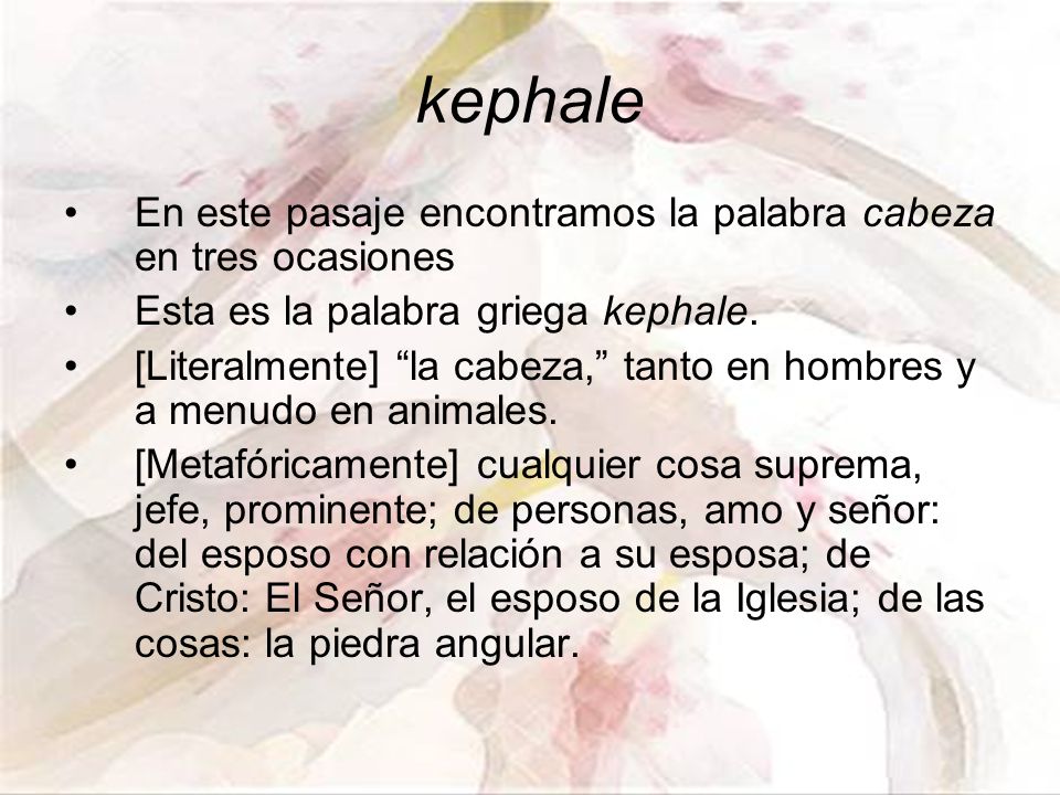 kephale En este pasaje encontramos la palabra cabeza en tres ocasiones