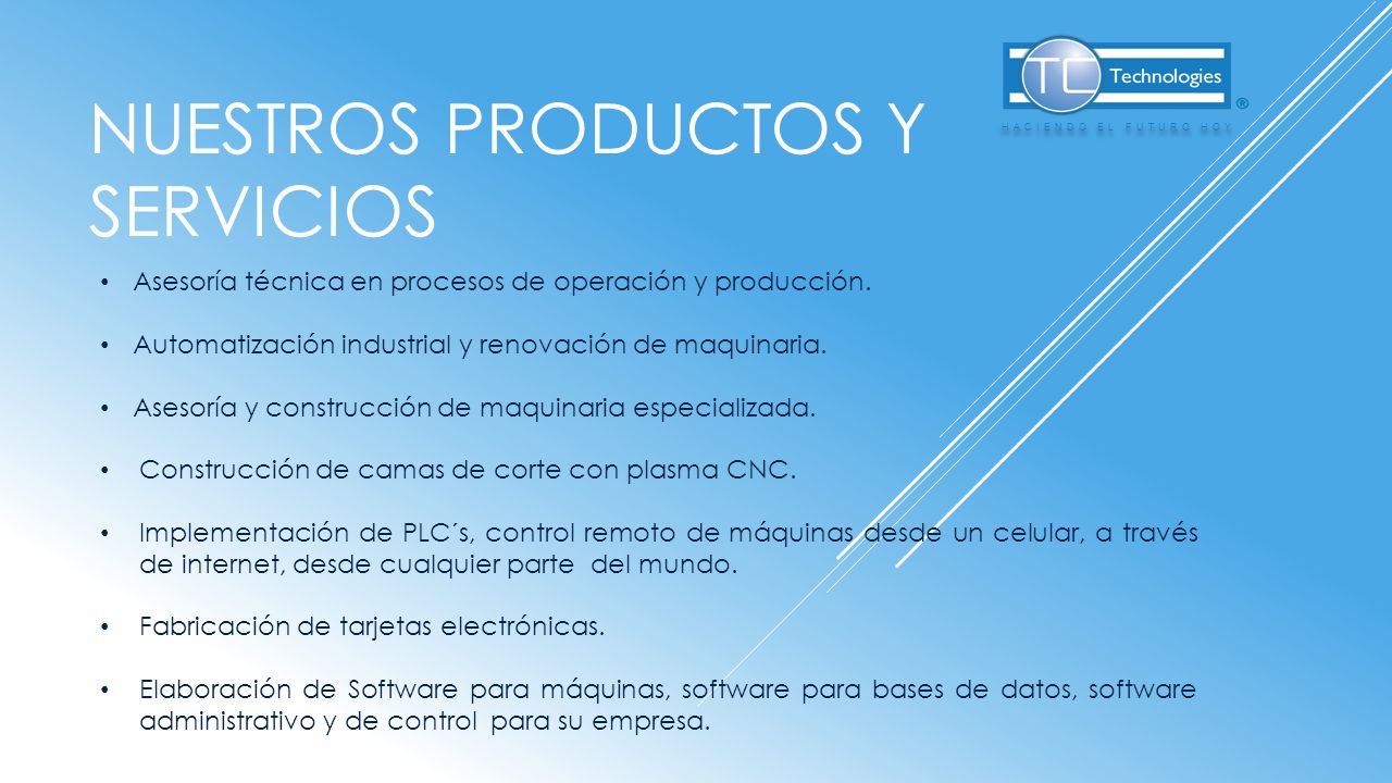 Nuestros productos y servicios