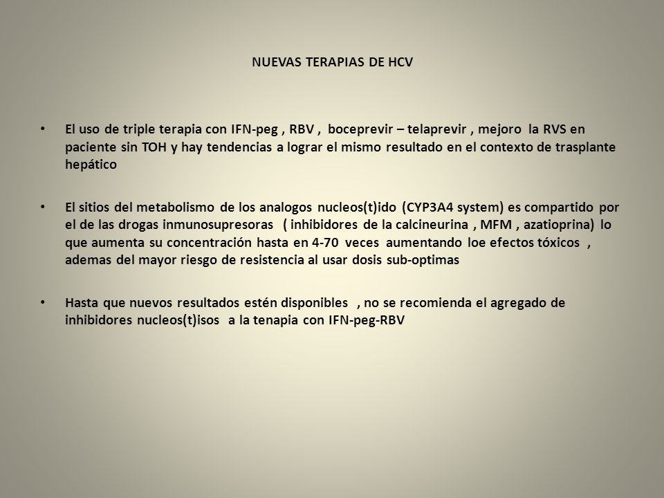 NUEVAS TERAPIAS DE HCV