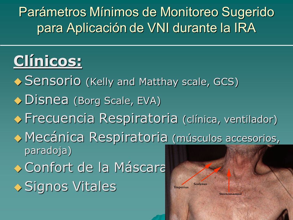 Parámetros Mínimos de Monitoreo Sugerido para Aplicación de VNI durante la IRA