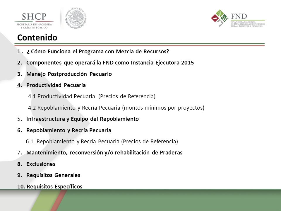 Contenido 1. ¿Cómo Funciona el Programa con Mezcla de Recursos