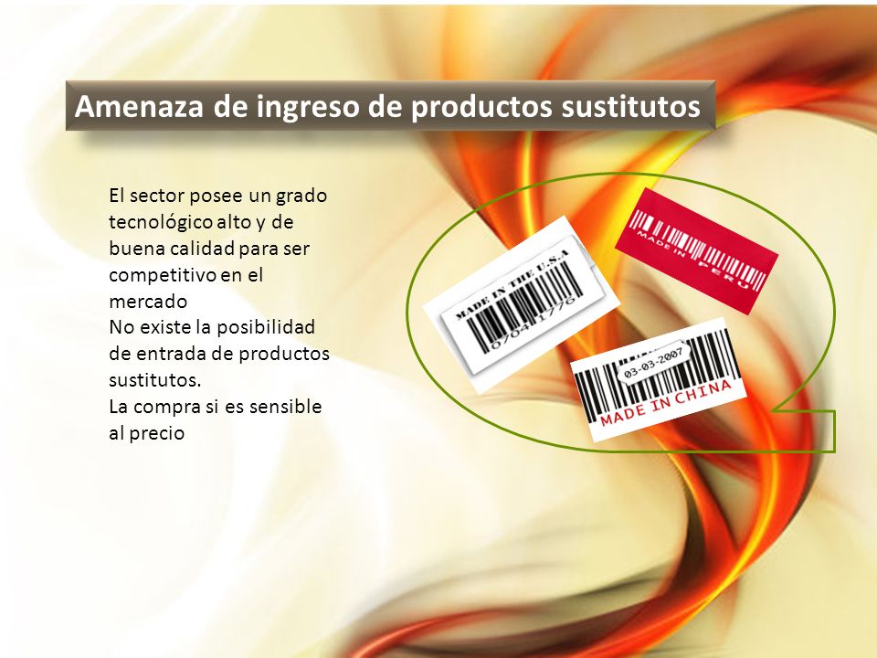 Amenaza de ingreso de productos sustitutos
