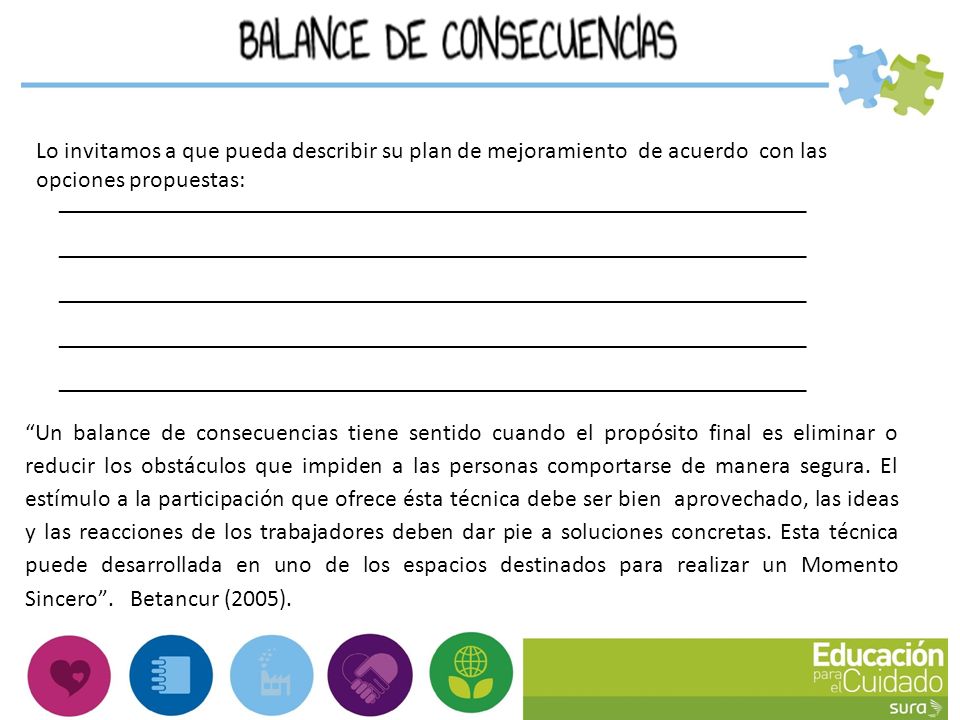 Lo invitamos a que pueda describir su plan de mejoramiento de acuerdo con las opciones propuestas:
