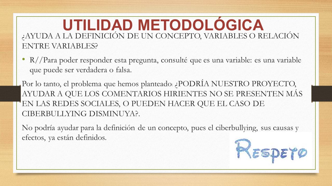 UTILIDAD METODOLÓGICA
