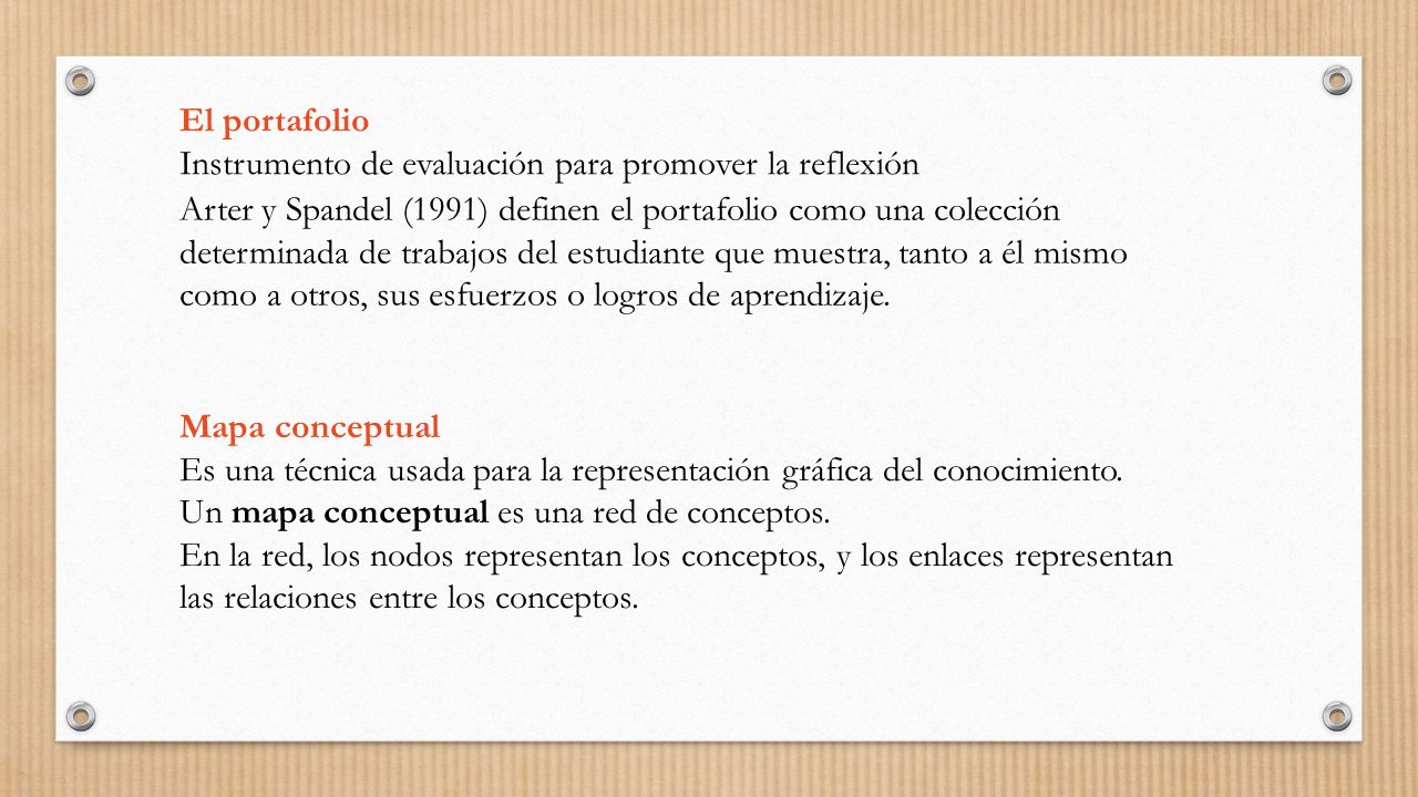 El portafolio Instrumento de evaluación para promover la reflexión.