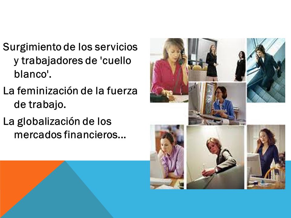 Surgimiento de los servicios y trabajadores de cuello blanco