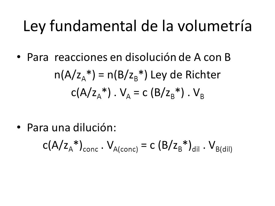 Ley fundamental de la volumetría