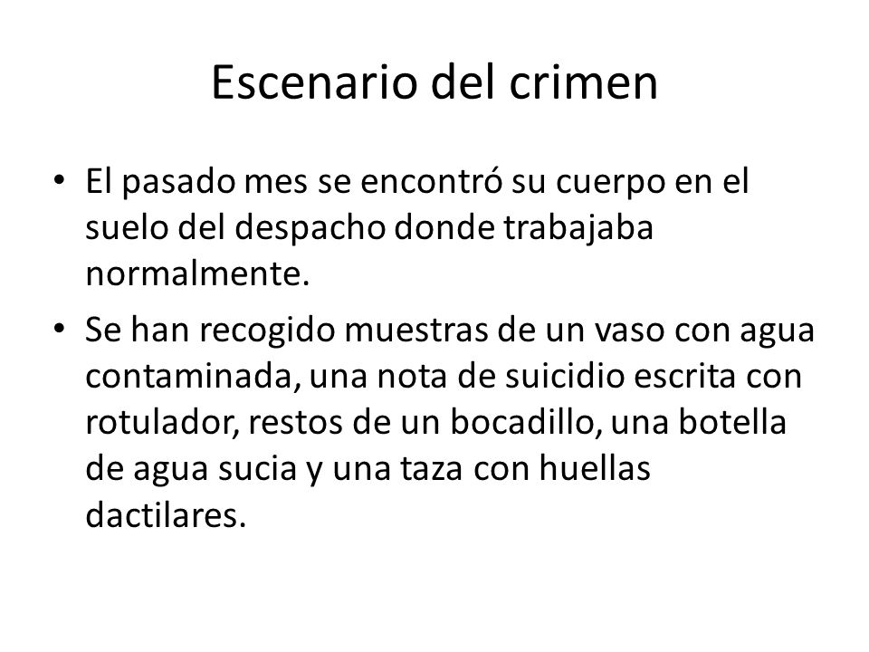 Escenario del crimen El pasado mes se encontró su cuerpo en el suelo del despacho donde trabajaba normalmente.