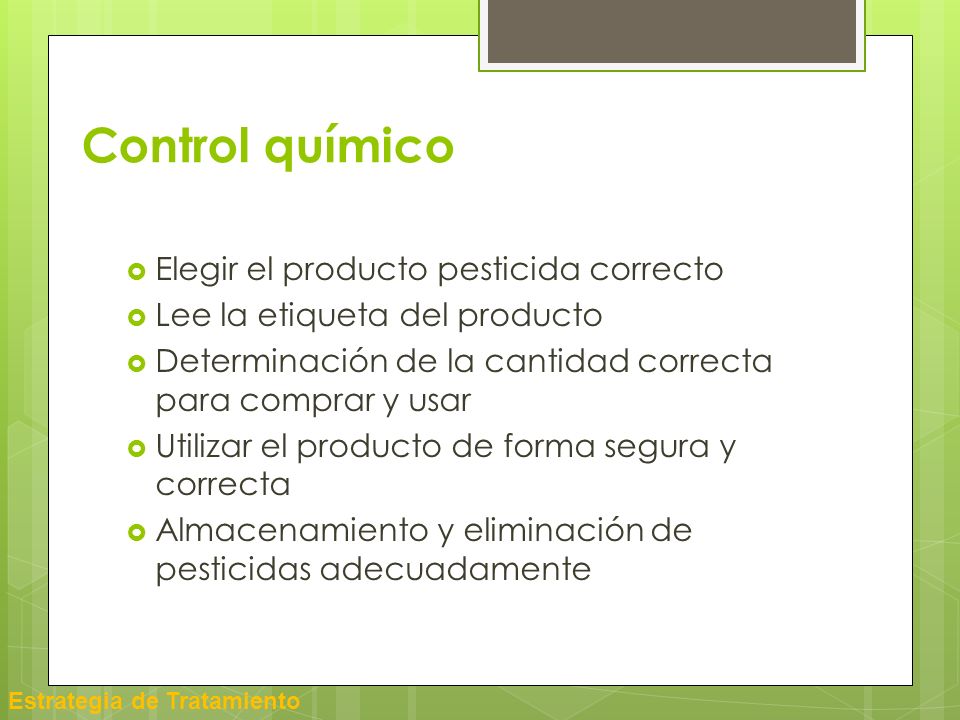 Control químico Elegir el producto pesticida correcto