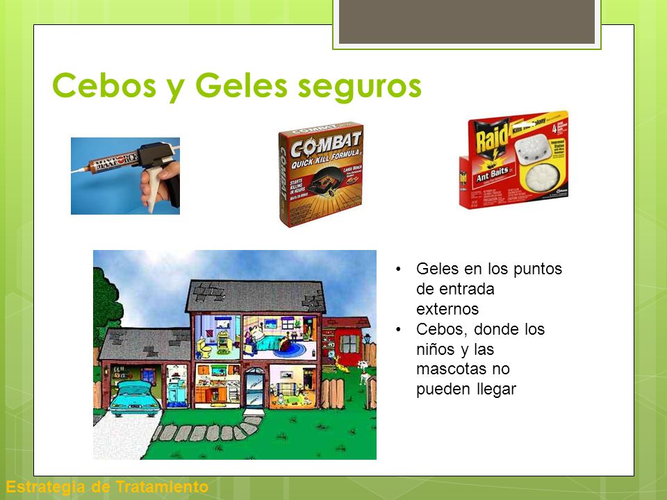 Cebos y Geles seguros Geles en los puntos de entrada externos