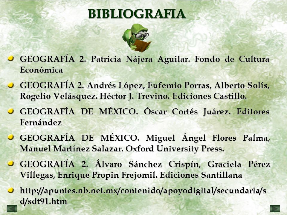 BIBLIOGRAFIA GEOGRAFÍA 2. Patricia Nájera Aguilar. Fondo de Cultura Económica.