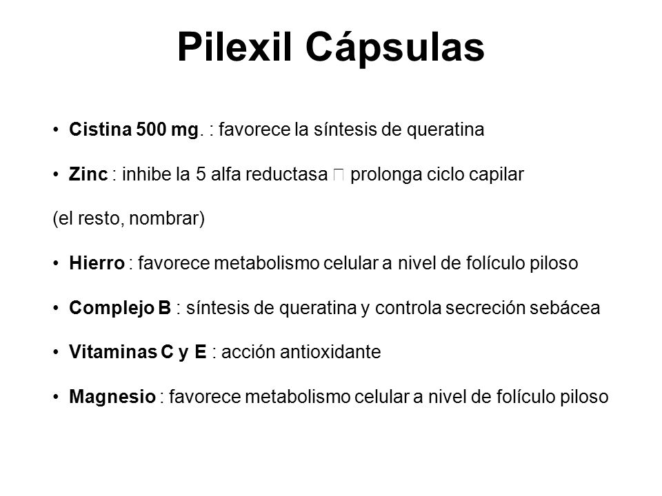 Pilexil Cápsulas Cistina 500 mg. : favorece la síntesis de queratina
