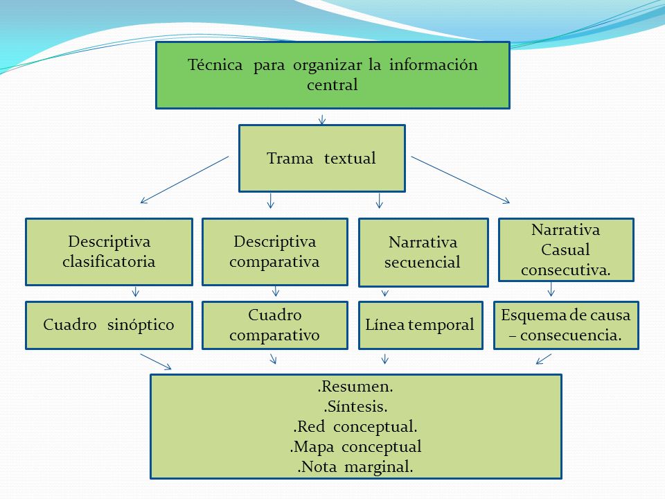 Técnica para organizar la información central
