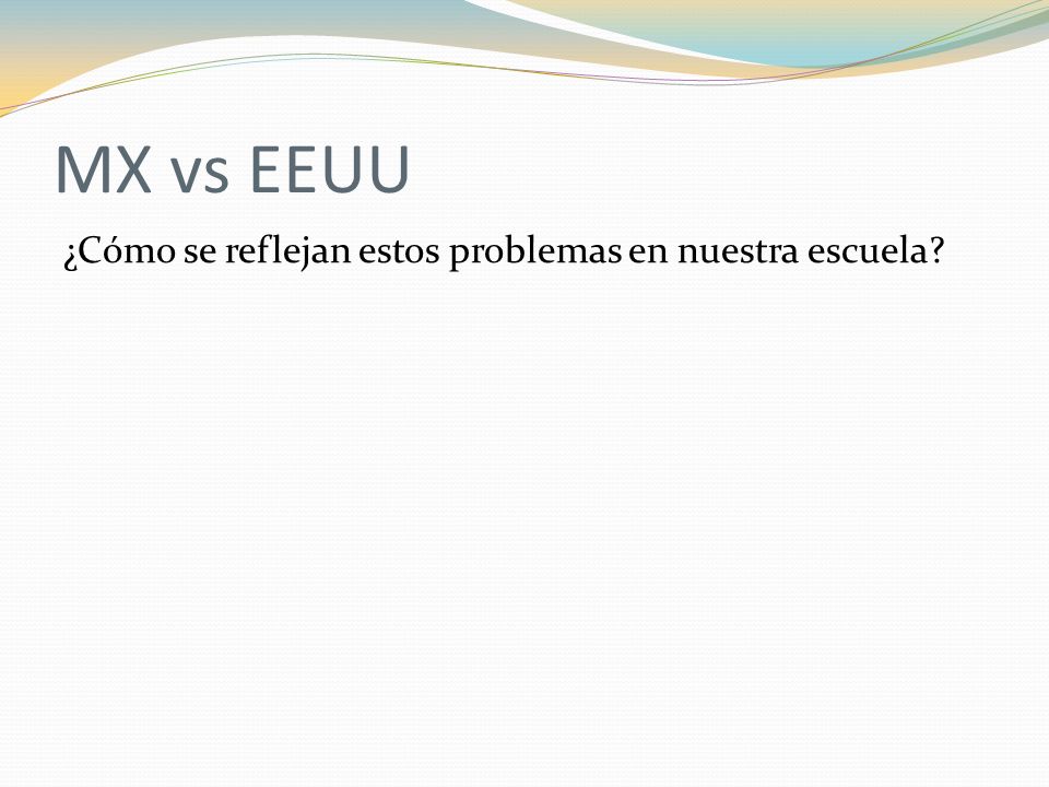 MX vs EEUU ¿Cómo se reflejan estos problemas en nuestra escuela