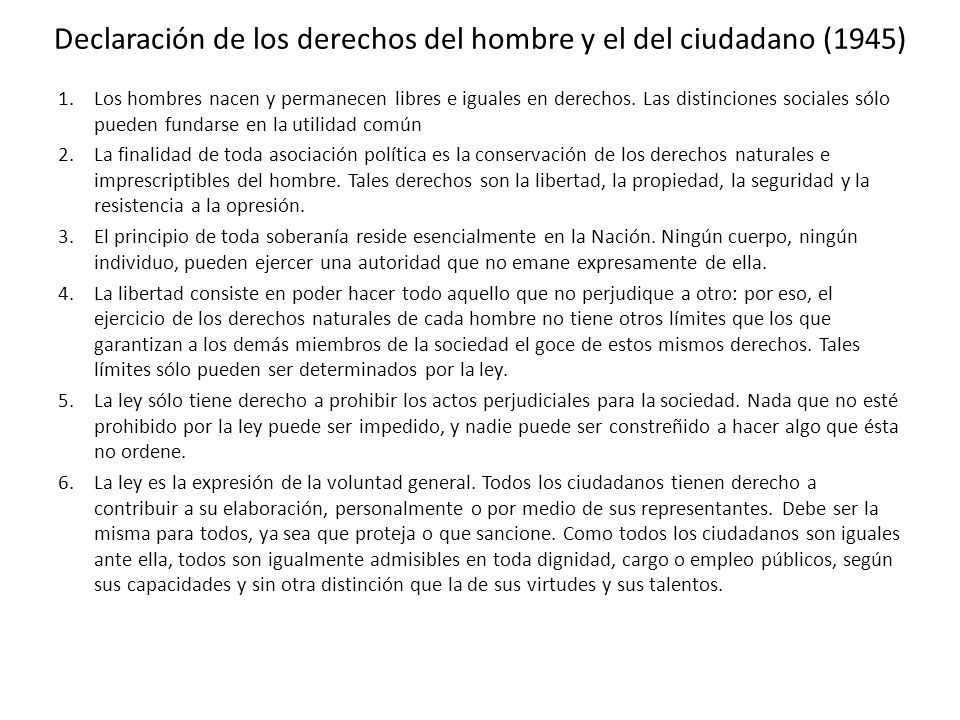 Declaración de los derechos del hombre y el del ciudadano (1945)