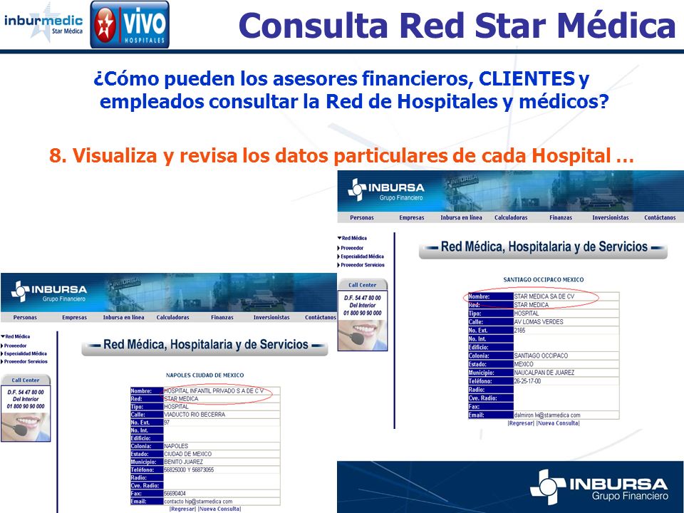 8. Visualiza y revisa los datos particulares de cada Hospital …