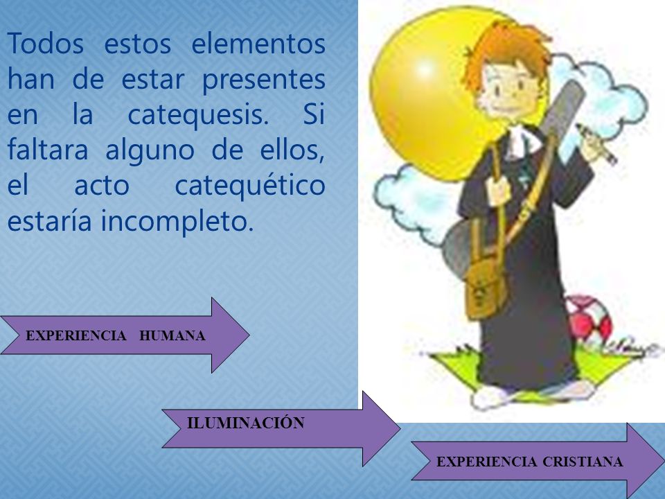 Todos estos elementos han de estar presentes en la catequesis