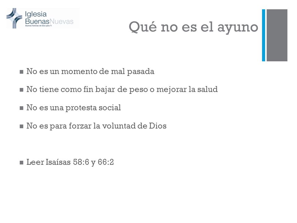 Qué no es el ayuno No es un momento de mal pasada