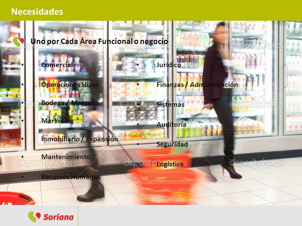 Necesidades Uno por Cada Área Funcional o negocio Comercial