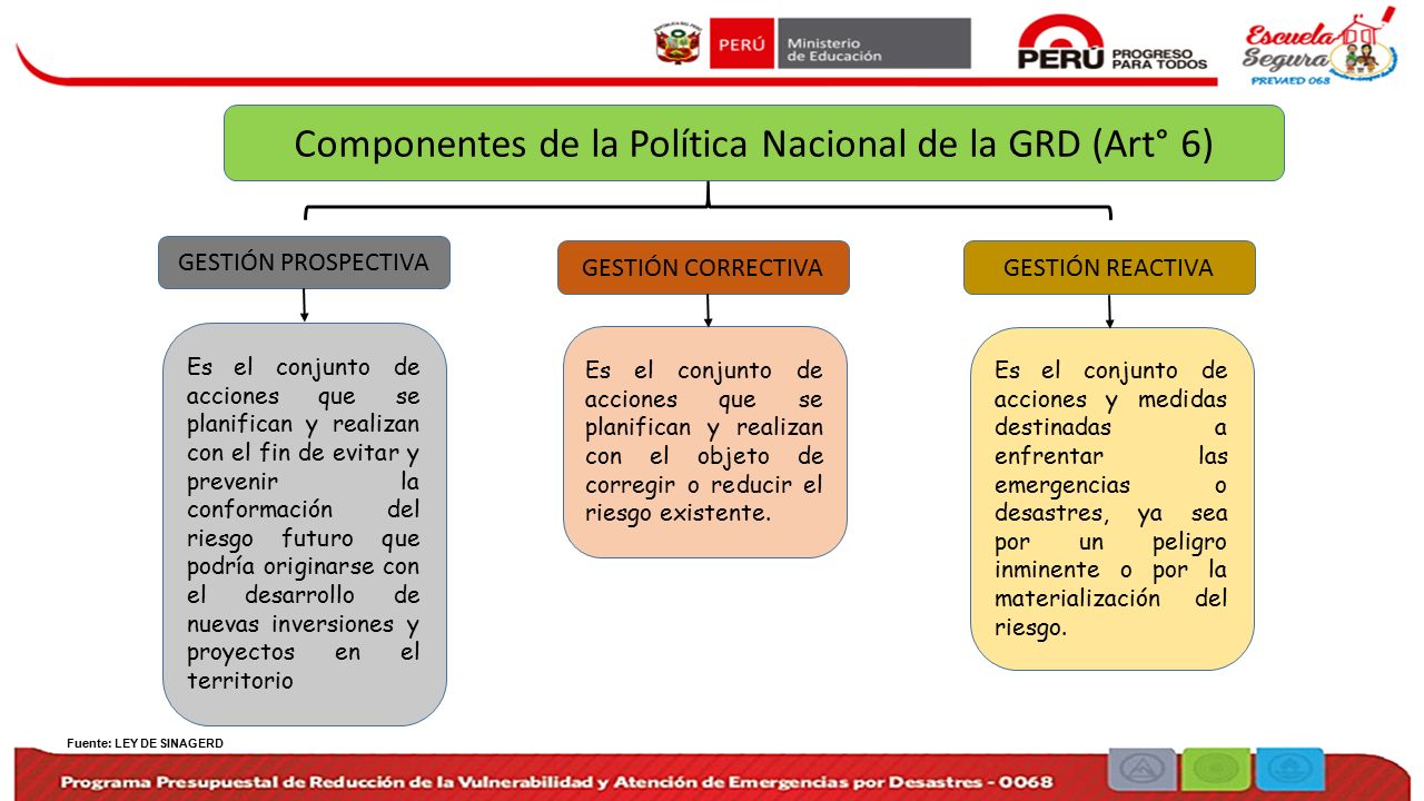 Componentes de la Política Nacional de la GRD (Art° 6)