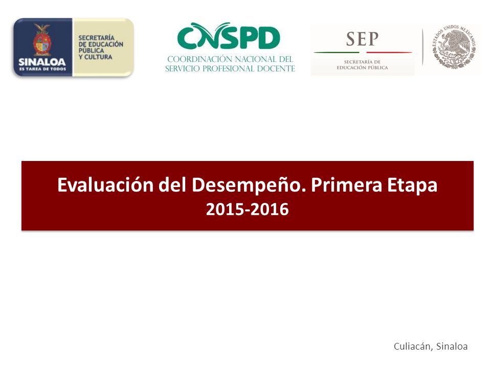 Evaluación del Desempeño. Primera Etapa