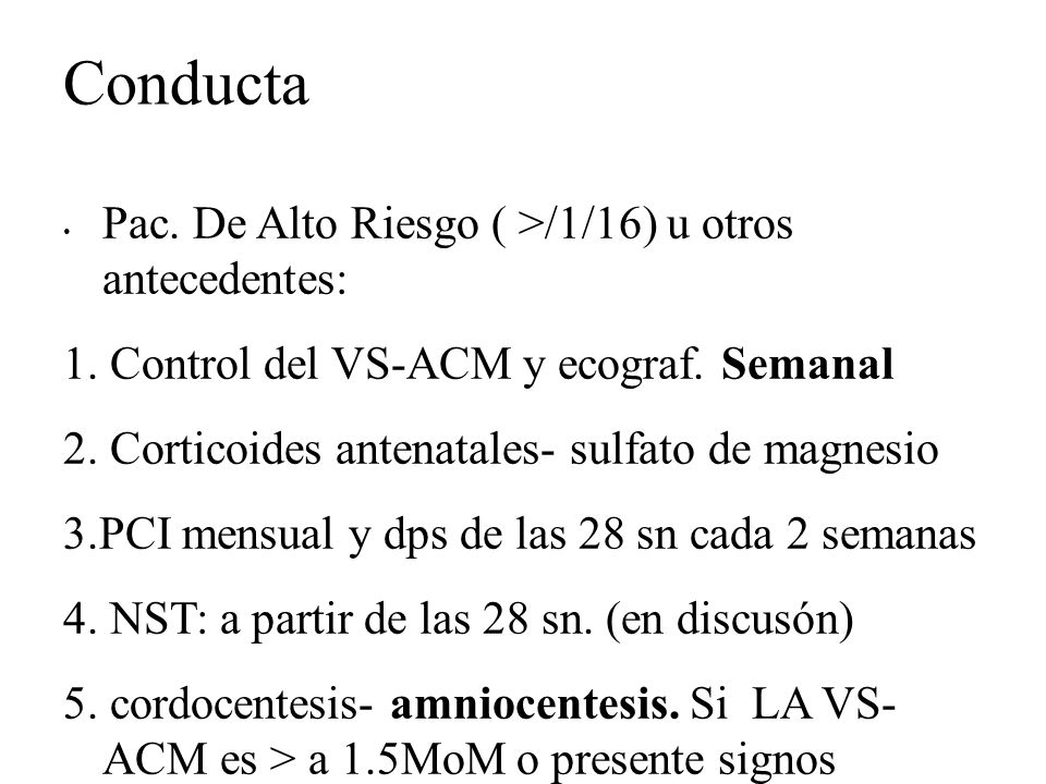 Conducta Pac. De Alto Riesgo ( >/1/16) u otros antecedentes: