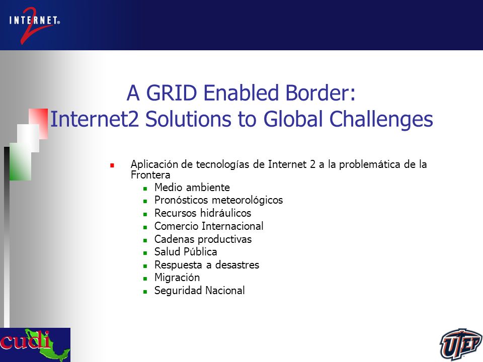 A GRID Enabled Border: Internet2 Solutions to Global Challenges