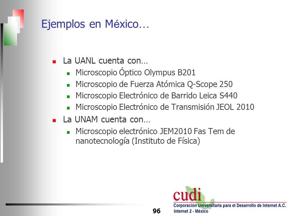 Ejemplos en México… La UANL cuenta con… La UNAM cuenta con…