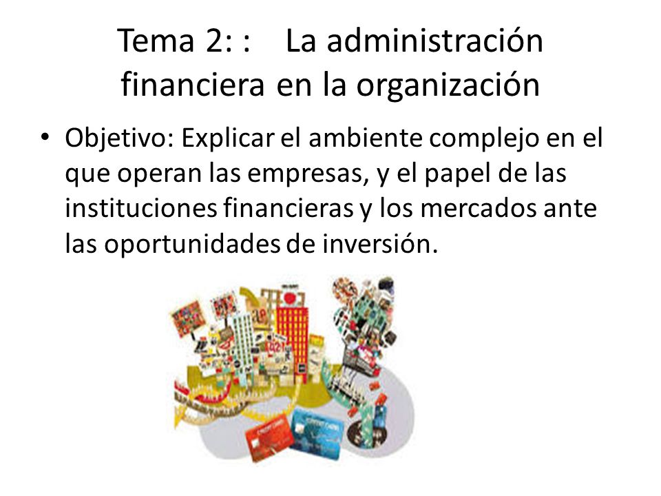 Tema 2: : La administración financiera en la organización
