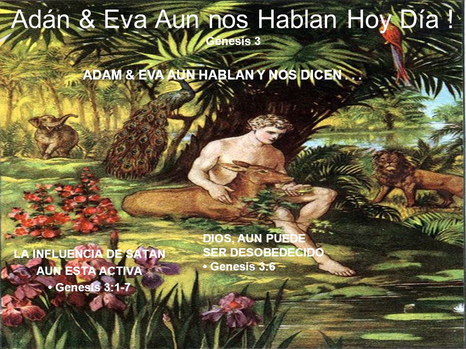 Adán & Eva Aun nos Hablan Hoy Día ! Génesis 3