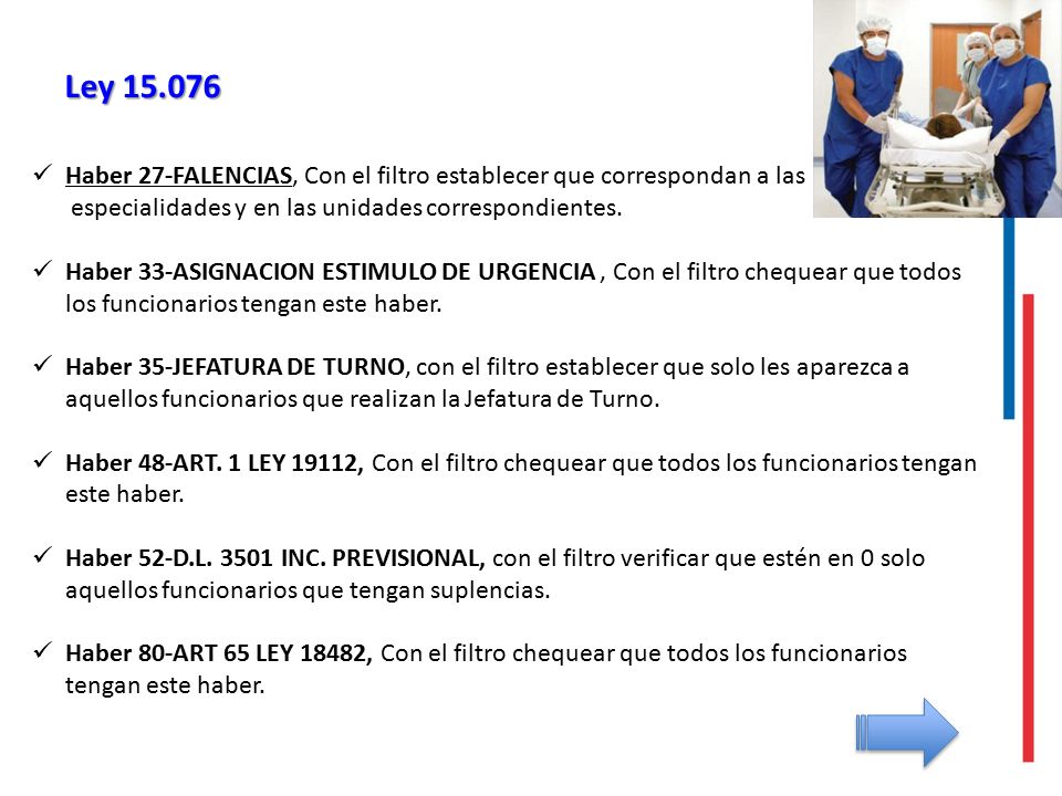 Ley Haber 27-FALENCIAS, Con el filtro establecer que correspondan a las especialidades y en las unidades correspondientes.