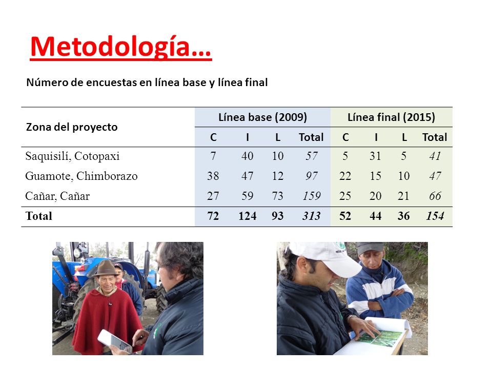 Metodología… Número de encuestas en línea base y línea final