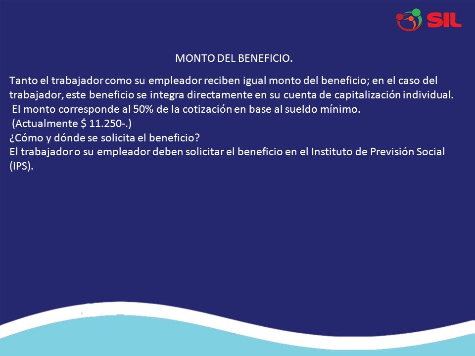 MONTO DEL BENEFICIO.