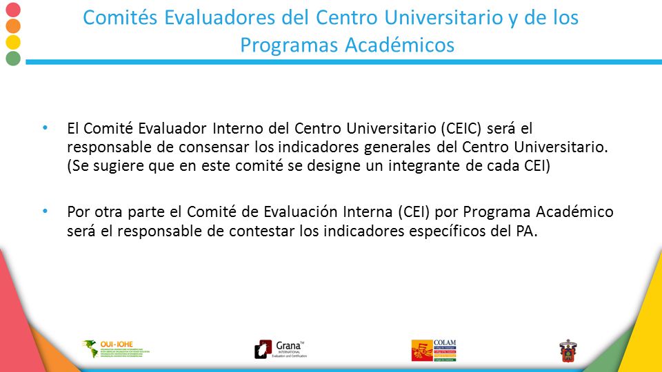 Comités Evaluadores del Centro Universitario y de los Programas Académicos