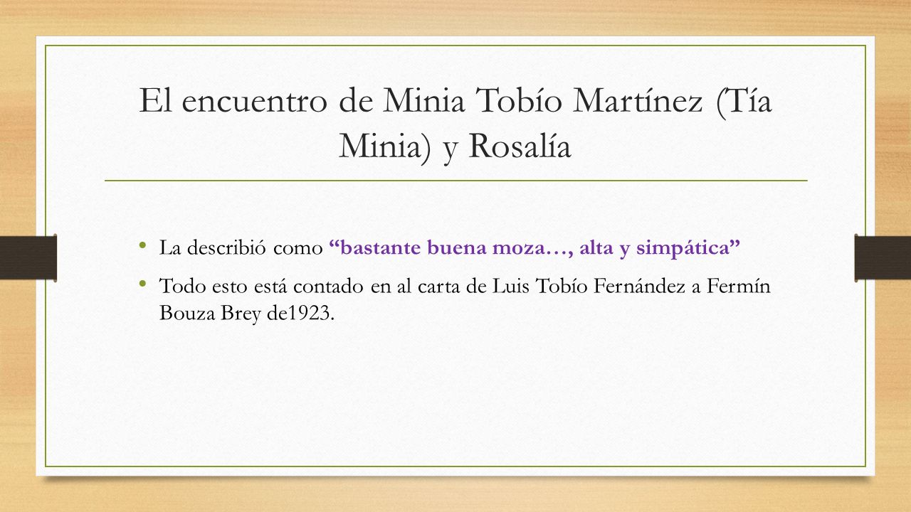 El encuentro de Minia Tobío Martínez (Tía Minia) y Rosalía
