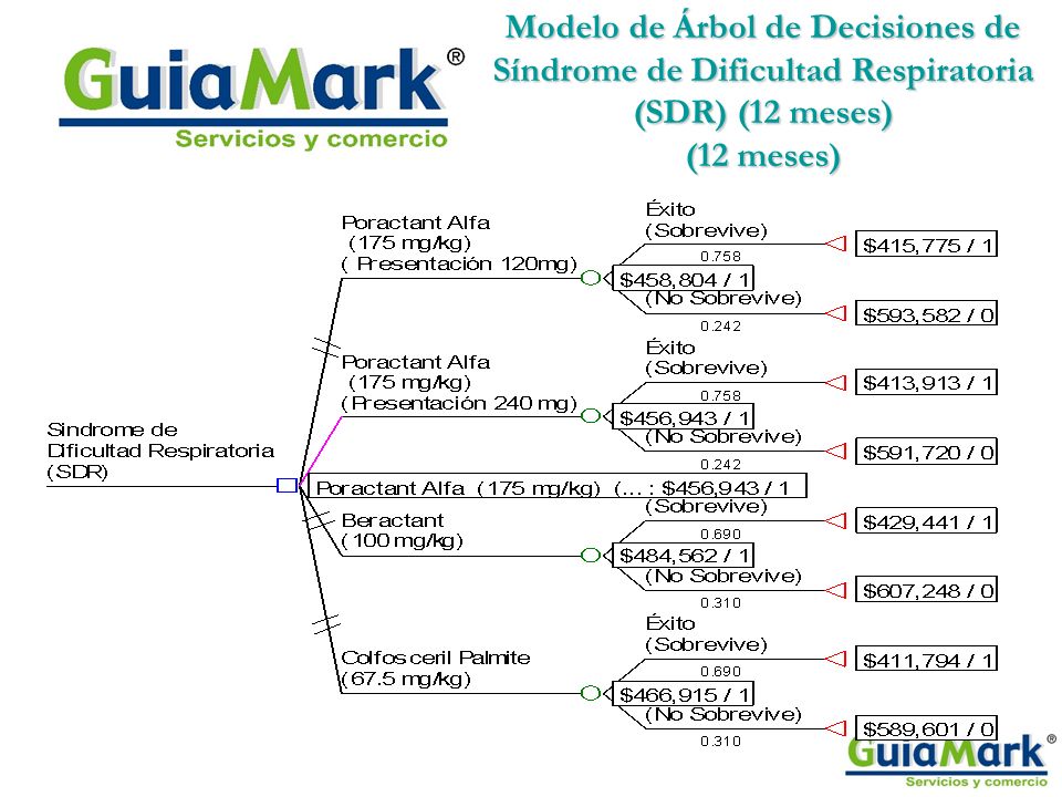 Modelo de Árbol de Decisiones de Síndrome de Dificultad Respiratoria (SDR) (12 meses)