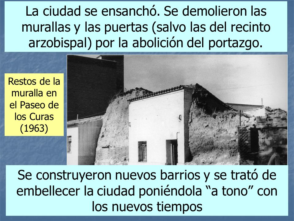 Restos de la muralla en el Paseo de los Curas (1963)