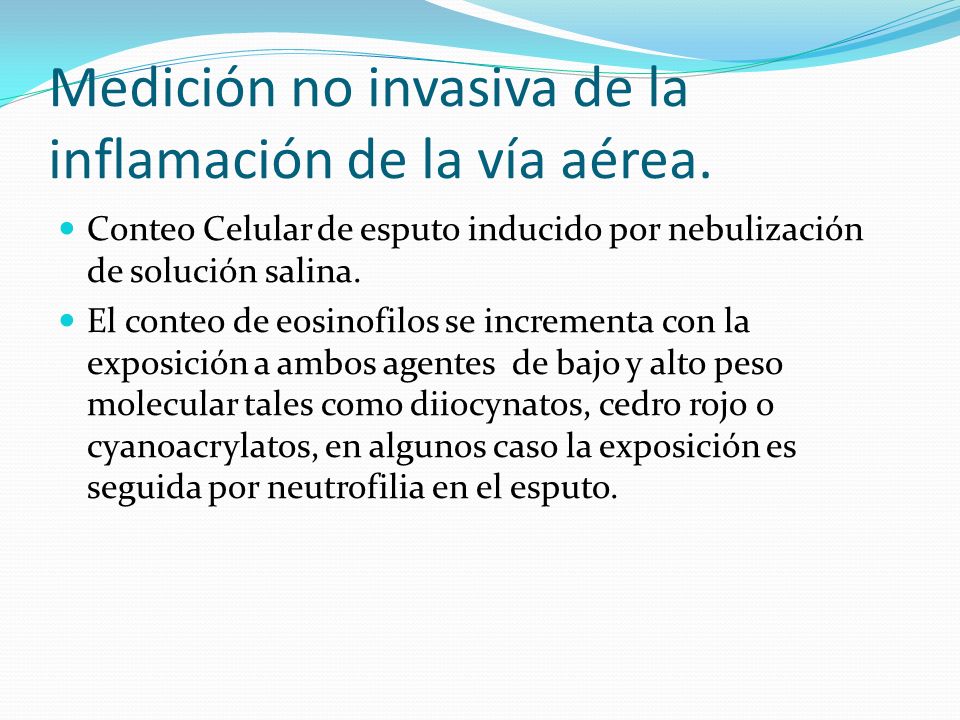 Medición no invasiva de la inflamación de la vía aérea.