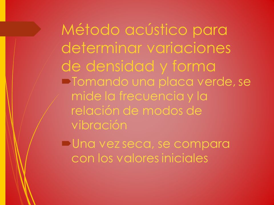 Método acústico para determinar variaciones de densidad y forma