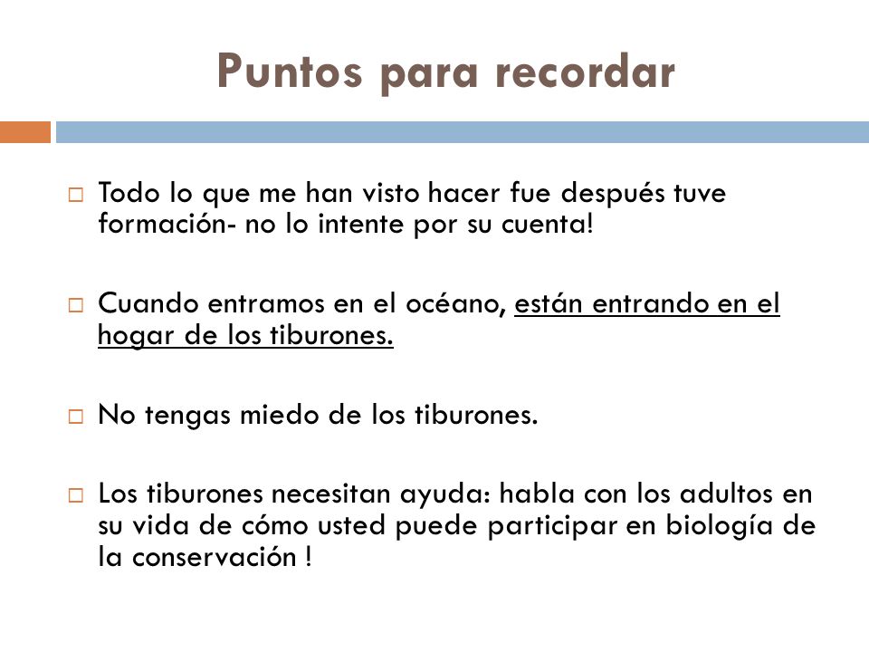 Puntos para recordar Todo lo que me han visto hacer fue después tuve formación- no lo intente por su cuenta!