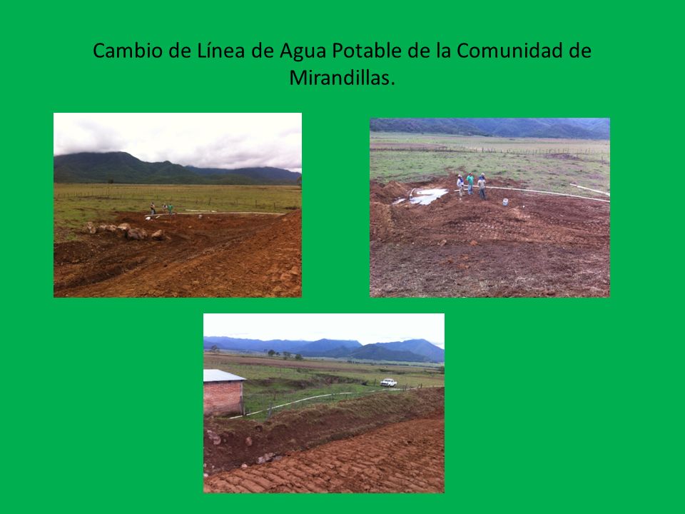 Cambio de Línea de Agua Potable de la Comunidad de Mirandillas.