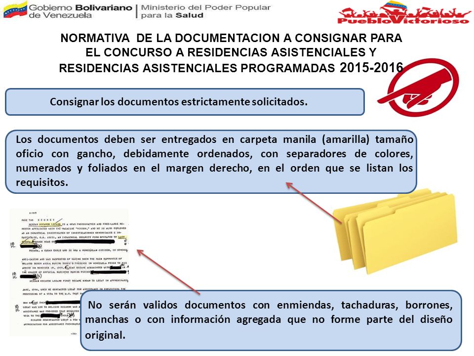 NORMATIVA DE LA DOCUMENTACION A CONSIGNAR PARA EL CONCURSO A RESIDENCIAS ASISTENCIALES Y RESIDENCIAS ASISTENCIALES PROGRAMADAS