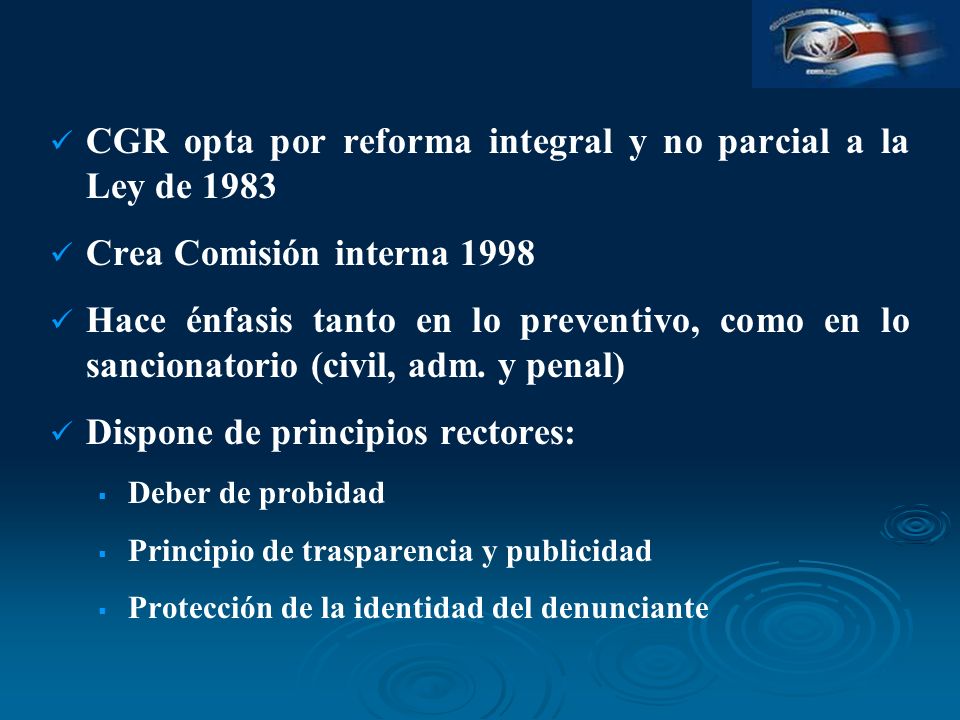 CGR opta por reforma integral y no parcial a la Ley de 1983